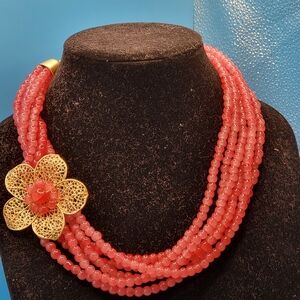 Beautiful 6 Strand Lustre Pearl Necklace. 18" Plus Fastener.